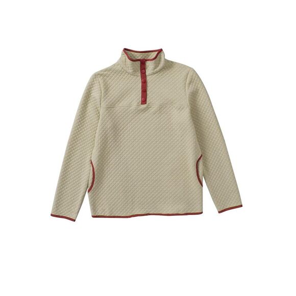 Azura Exchange  Contrast Binding Snap Button Geometric Pullover Sweatshirt - Picture 1 of 8